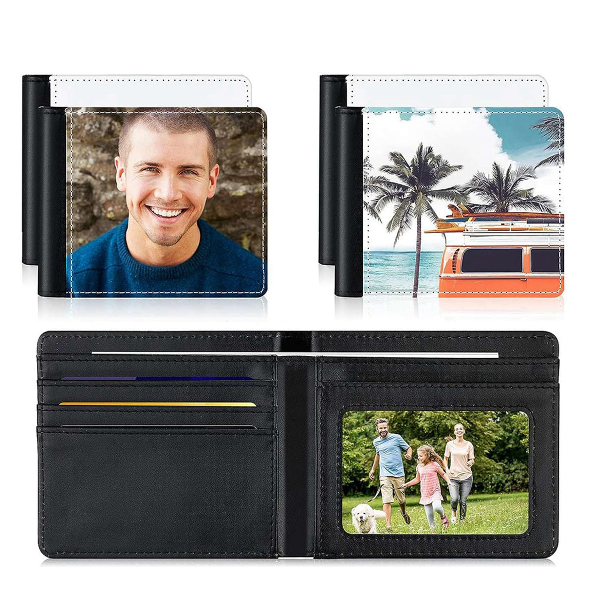 Viodmss 8Pack Sublimation Wallet Leather Blank Heat Transfer Sublimation Wallets Bank for Men Gift Office Travel Viodmss
