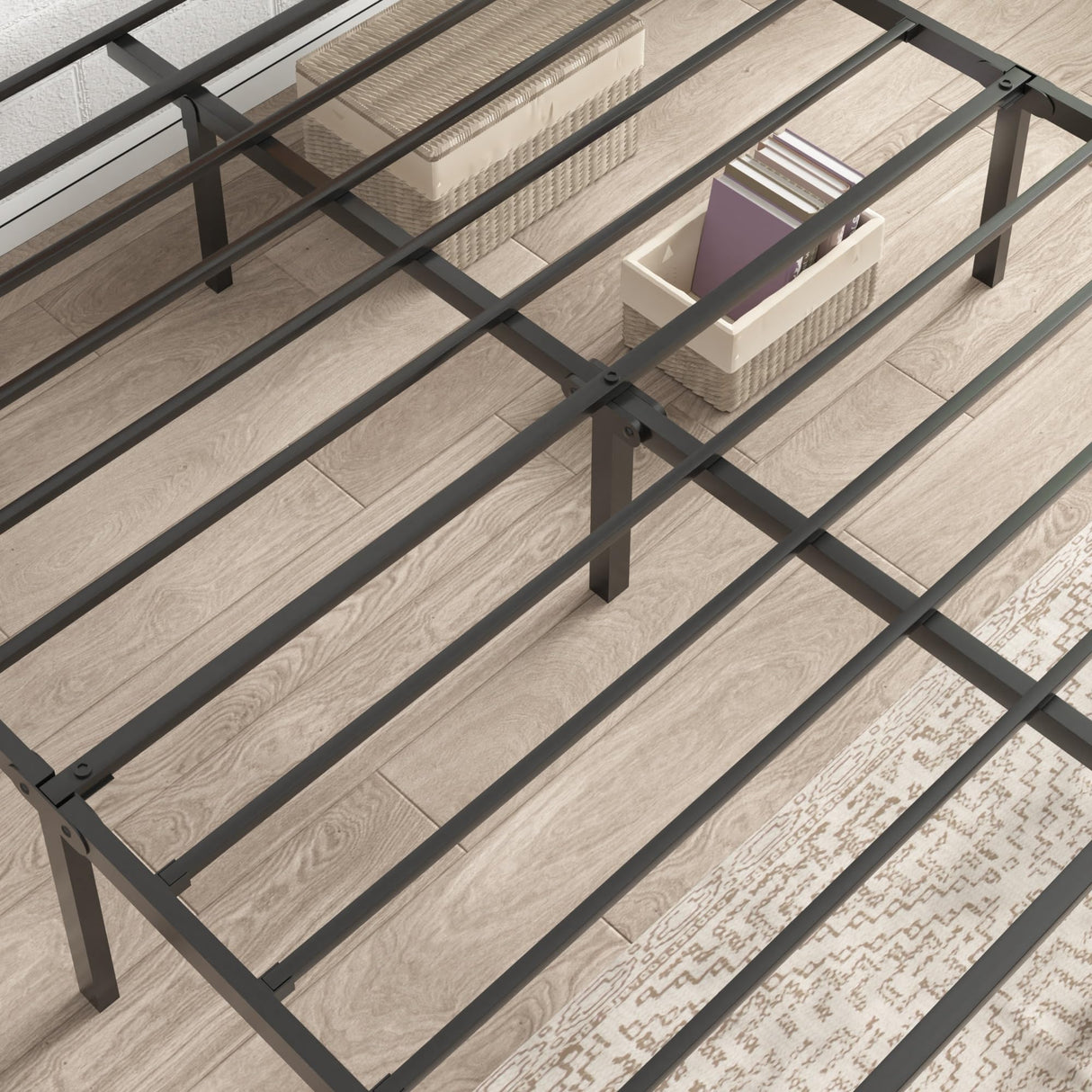 VECELO Metal Platform Full Bed Frame with Wooden Headboard,Sturdy Steel Slats Support/Matress Foudation/No Box Spring Needed(Classic) VECELO