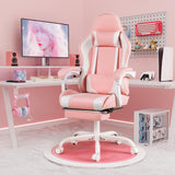 Homall Gaming Chair, Video Game Chair with Footrest and Massage Lumbar Support, Ergonomic Computer Chair Height Adjustable with Swivel Seat and Headrest (Pink) Homall