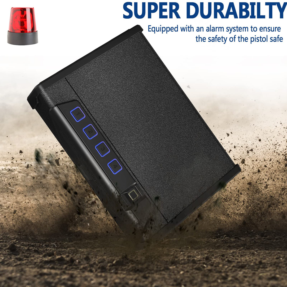 [2024 NEW] KAER Gun Safe, Biometric Gun Safes for Pistols, Quick Access Biometric Fingerprint Safe with Mute Function,LED Light,Two Handguns Capacity Pistol Safe for Home Bedside Nightstand and Car KAER