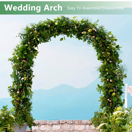 Thorise 7.9 Ft H x 4.6 Ft W Metal Pergola Arbor,Assemble Freely 3 Sizes,for Various Climbing Plant Wedding Garden Arch Bridal Party Decoration Wide Arbor THORISE