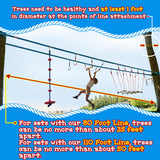 Double Slackline Obstacle Course - 110 Ft Line - Ninja Warrior Course with Monkey Bars for Kids - Patented Double Line Design (110' Ultimate Warrior Set, with Rickety Bridge) Lily's Things