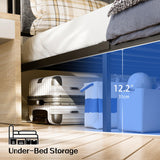 Twin Bed Frame with Smart LED Lights, Storage Headboard and USB Charging Station, Metal Platform Bed Easy Assembly, Noise Free, No Box Spring Needed Liians