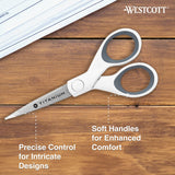 Westcott 5" Micro-Tip Fabric Scissors with Titanium-Bonded Blades - Ideal for Crafting, Sewing, and More Westcott