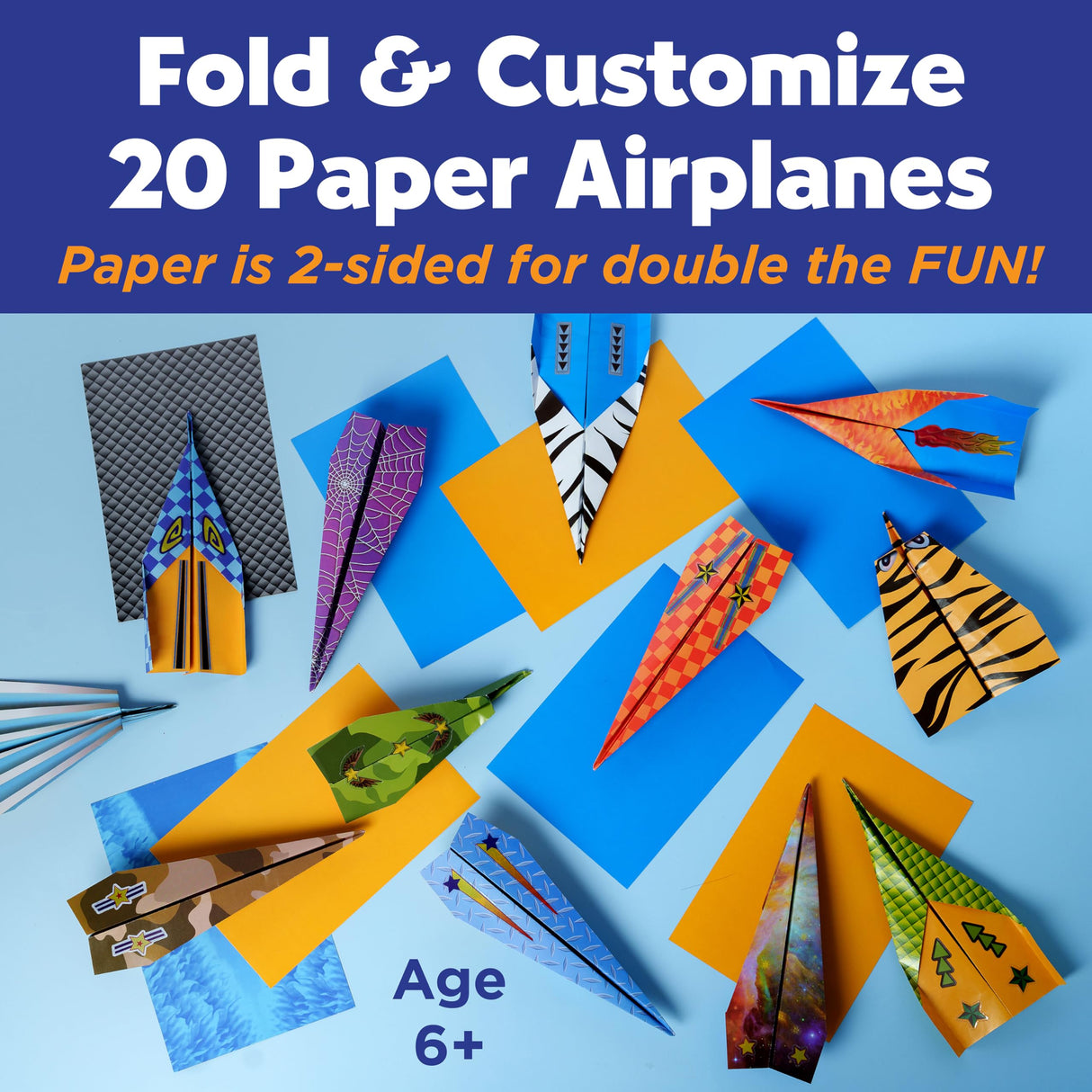 Creativity for Kids Paper Airplane Squadron - Create 20 Paper Airplanes, Crafts for Boys and Girls, Stocking Stuffers and Gift for Boys, Kids Activities (Ages 6+) Faber-Castell