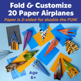 Creativity for Kids Paper Airplane Squadron - Create 20 Paper Airplanes, Crafts for Boys and Girls, Stocking Stuffers and Gift for Boys, Kids Activities (Ages 6+) Faber-Castell