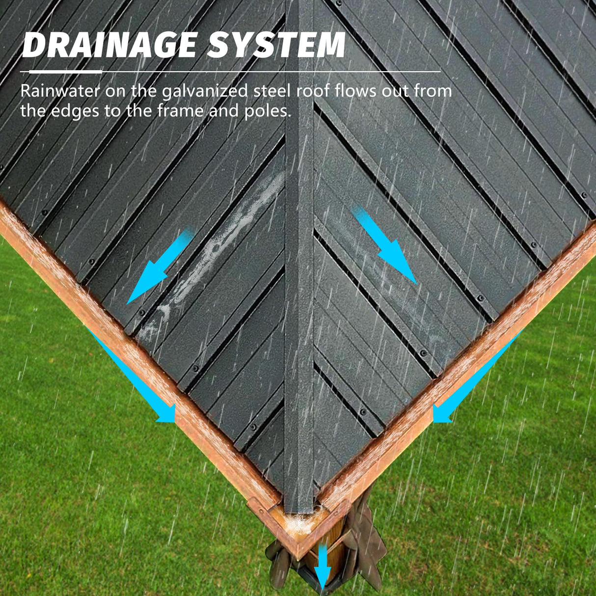 Domi Outdoor Living 14’x20’ Hardtop Gazebo, Wooden Coated Aluminum Frame Canopy with Galvanized Steel Double Roof, Outdoor Permanent Metal Pavilion with Curtains and Netting for Patio, Deck and Lawn domi outdoor living