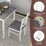 GOFLAME 5 Piece Dining Table Set for 4, Farmhouse Kitchen Table and 4 Chairs with Rubber Wood Legs, Space-Saving Wooden Dinette Set for Small Space, Dining Room, Breakfast Nook, Grey+White GOFLAME
