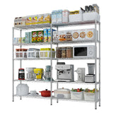 Pinikuyiro 70" Storage Shelves, Metal Shelving 5-Tier Wire Shelving Unit Metal Shelves for Storage Adjustable Shelving Rack for Pantry Kitchen Garage (Silver) Pinikuyiro