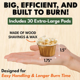 Superior Trading Fire Starter Pods in Resealable Packs - Fire Starters for Campfires, BBQ, Grill, Pit, Wood Stove & Charcoal Starter, 15-20-Min Burn, 30 Extra Large Pods, USA Made, Brown, 3.2 Lbs Superior Trading Co.