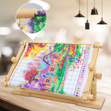 Rotated Table Embroidery Frame Stand - Adjustable Cross Stitch Scroll Frame, Beech Wood Quilting Frame Needlepoint Holder Stretch Bar for Stitching Sewing Craft guofa