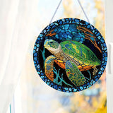LYENYI Sea Turtle Hanging Ornament, Acrylic Diamond Painting Pendant, 7.48 inch, Green, Birthday, Wedding, Thanksgiving, Graduation, Anniversary, Halloween, Christmas Gift Sesyomr