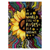 Sunflower Inspirational Puzzles for Adults 1000 Piece, Rainbow Mandala Colorful Flower Jigsaw Puzzle, Motivational Quote Puzzle for Family Game IdeaBazar