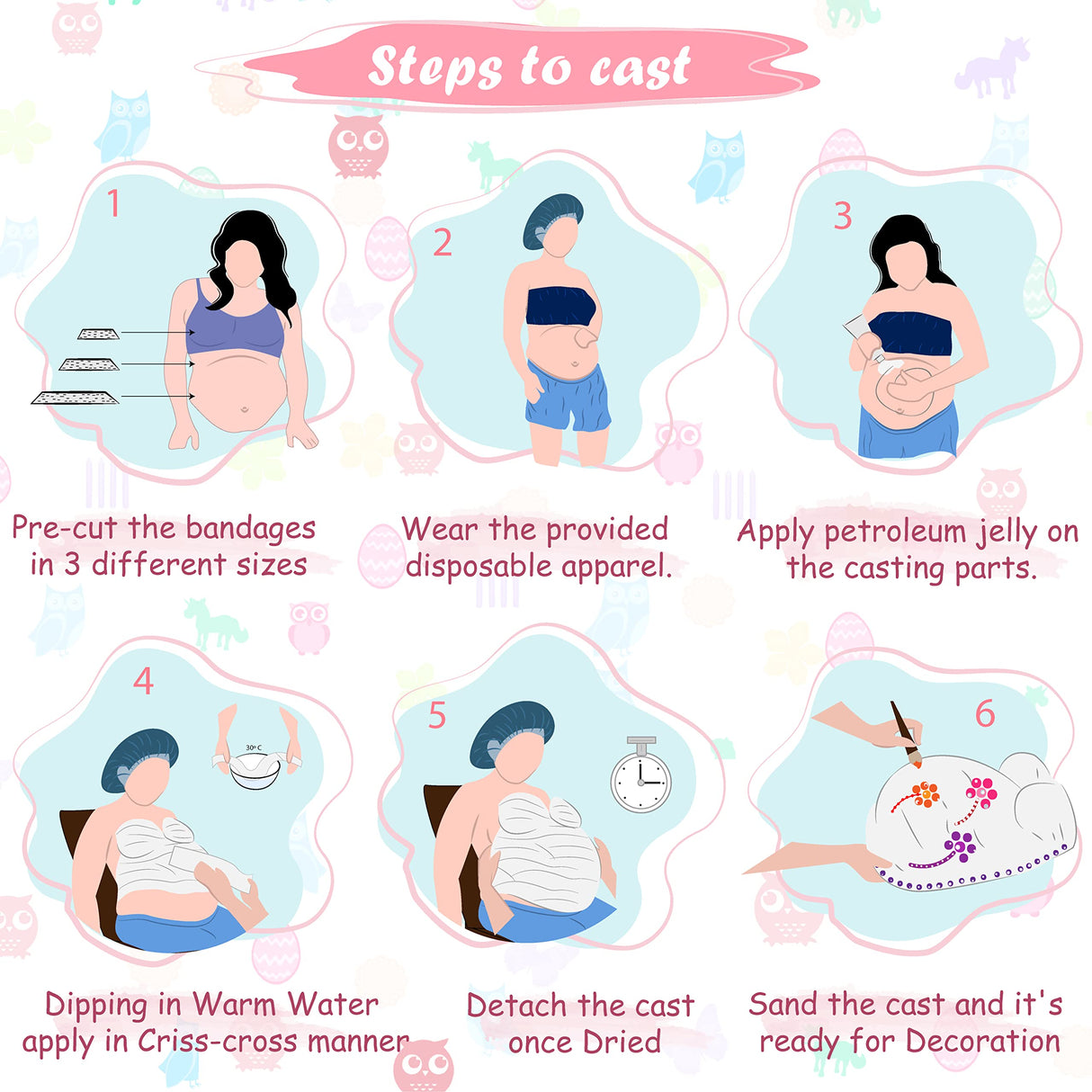 Crawl Story Belly Cast Kit Pregnancy-Baby Casting kit | With 5-Plaster Cloth Roll, Hanging Hardware & Decorative items| Perfect Baby Shower & Pregnancy Gifts|Pregnancy Belly casting kit baby bump cast Crawl Story