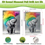 Genius maker Elephant Diamond Painting Kits for Adults, 5D Animal Diamond Art Kits for Beginners DIY Full Drill Diamonds Painting Pictures, Diamond Gem Art Painting DIY Crafts Kit Decor 12x16inch Genius maker