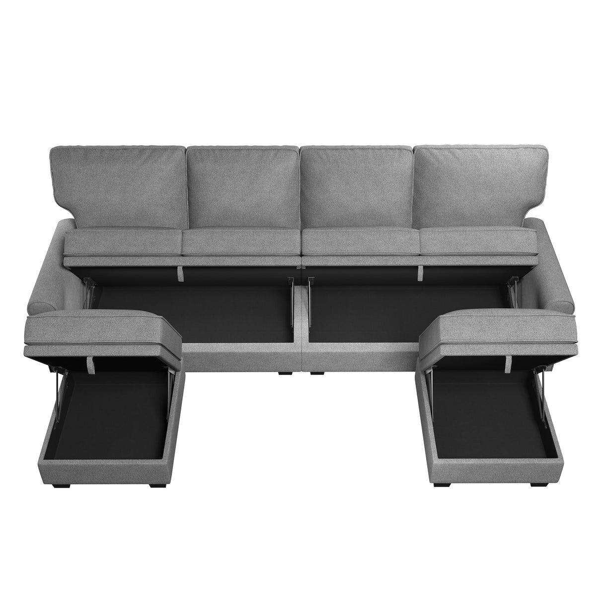 HONBAY Convertible Sectional Sofa with Storage Seat 6 Seat Sofa with Reversible Chaise U Shaped Sectional Couch for Living Room,Light Grey HONBAY