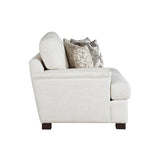 Lexicon Modern Couch, Chenille Loveseat with Deep Seats, 4 Accent Pillows, Track Arms, Removable Cushion Covers, Upholstered Living Room Furniture, 2 Seater Couch, Cream Lexicon