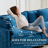 SoarFlash 71.6" Chenille Sectional Sofa, Comfy Modular Loveseat Sofa, Modern 2-Seat Couch Deep Seat Sofa Set for Living Room,Blue SoarFlash