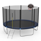 Tranpoline 12FT Tranpoline with Safety Enclosure Net,Tranpolines with Basketball Hoop,Outdoor Tranpoline and Tranpolines for Kids and Adults for Backyard Park ASTM Approved SENCHO GINSYTALIOR