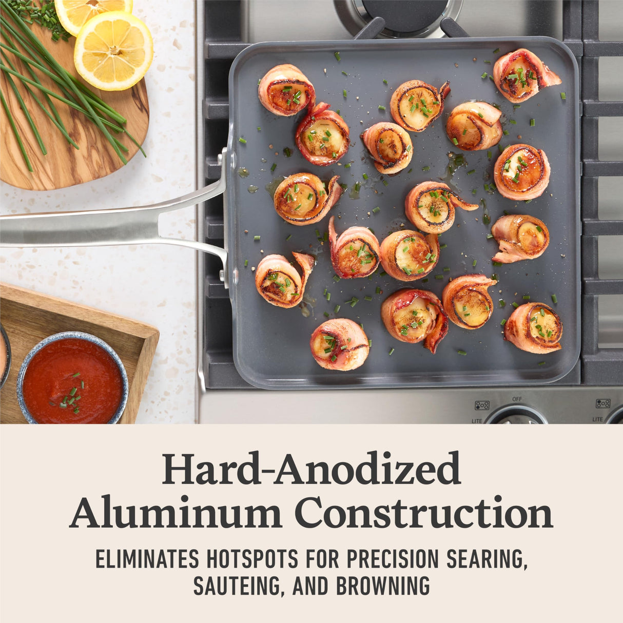 Calphalon® Premier Ceramic Nonstick 11" Square Griddle, Midnight Blue Calphalon