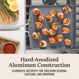 Calphalon® Premier Ceramic Nonstick 11" Square Griddle, Midnight Blue Calphalon