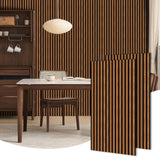 HPINUB 3D Acoustic Panels,Fluted Sound Absorbing Panel with Wood Finish for Stylish Decor and Noise Reduction,Textured Slat Wall Panels Wood Slats for Wall and Ceiling-23.6"x47.2"x2pcs(Walnut) HPNIUB