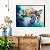 Paint by Number for Adults Canvas Sea Turtle - Painting by Numbers Adults' Beginner Craft Kits with 4 Brushes and Acrylic Paint(16X20 Inch) Aapxi
