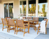 PHI VILLA Outdoor Acacia Wood Dining Chairs Set of 4, Armchairs with Strong Wicker Back & Seat, Farmhouse Style Teak Patio Deck Yard Balcony Garden Furniture PHI VILLA