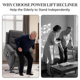 Korser Power Lift Recliner Chair for Elderly, Electric Lift Chair for Adults, Small Recliner with Side Pockets for Living Room Reading Room, Recliner Saves Your Favorite Position, Darkgrey Korser