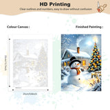 EOBROMD Christmas Framed Paint by Numbers Kits for Adults, Snowman DIY Acrylic Paint by Number on Stretched Canvas, Christmas Painting Kits Adults Oil by Numbers for Home Decor 10x14inch EOBROMD