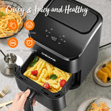 DEIME Air Fryer 3 Qt, Small Airfryer Digital Space Saving Compact, Bake, Reheat, Roasts for Quick Easy Meals, Mini Compact & Quiet, Nonstick & Dishwasher Safe Basket (Black) deime