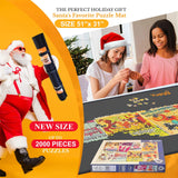 Puzzle Mat Jigsaw Puzzle Mat and 3 Puzzle Trays, Puzzle Mat Roll Up 51”x31”, Portable Large Puzzle Mat Organizer Up to 2000 Pcs, No Creases to Your Finished and Unfinished Puzzles, Rubber Puzzle Mats YUPYY
