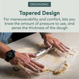 Ultra Cuisine French Rolling Pin for Baking – Tapered Stainless Steel Design with Measurements, Professional or Home Use with Pizza, Cookie, & Pastry Dough, or Fondant and Pie Crust – Dishwasher-Safe Ultra Cuisine