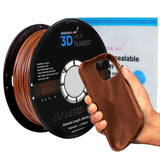 ATARAXIA ART Flexible PLA Filament 1.75mm, 3D Printer Premium 1Kg/2.2lb Winded Spool 5X Longer Stretch,Easy Than TPU Extruder,89A Shore Hardness,Patent Formula, with Filament Storage Bags, FPLA Brown ATARAXIA ART