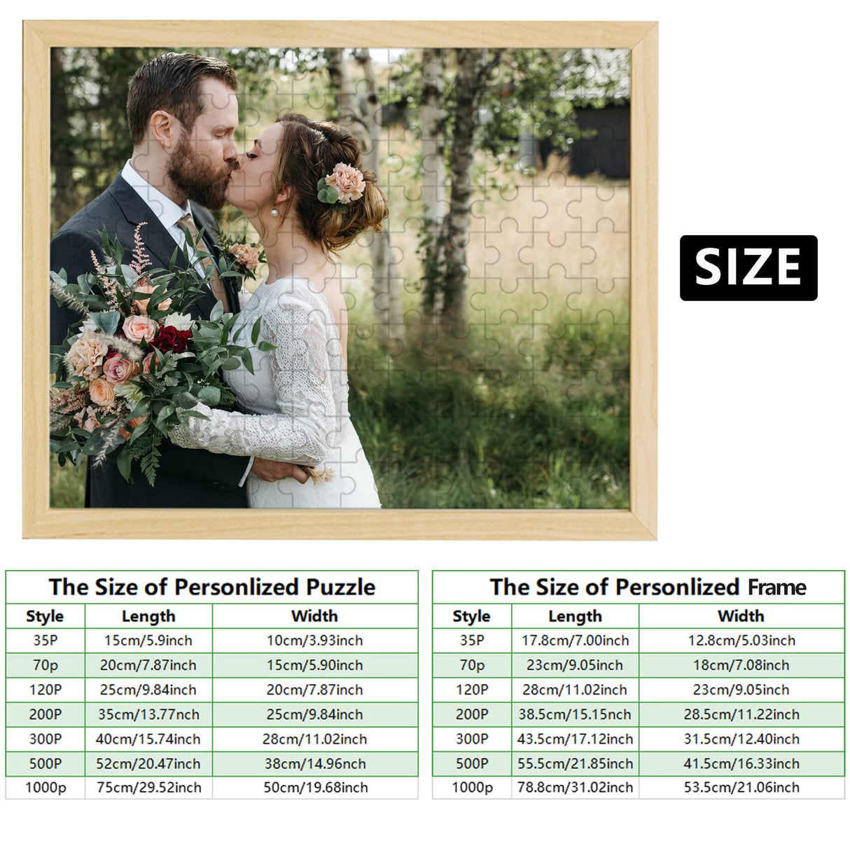 Personalized Picture Frame Puzzles Custom Photo Jigsaw Puzzle 35/70/120/200/300/500/1000 Pieces WERWAES