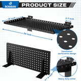 BOBIBAN 2 Pack Slatwall Shelves, Heavy Duty Metal Slat Wall Shelf for Retail, Garage, Home Storage, 80 lbs Load Capacity, Universal Slatwall Accessories(10 x 24 Inch-2) BOBIBAN