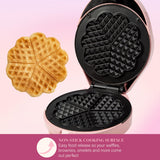 Paris Hilton Heart Waffle Maker, Makes 5 Mini Heart Shaped Waffles or 1 Individual Waffle, Easy to Clean 6" Nonstick Plates, Made without PFAS or PFOA, Electric Waffle Iron, Pink Paris Hilton