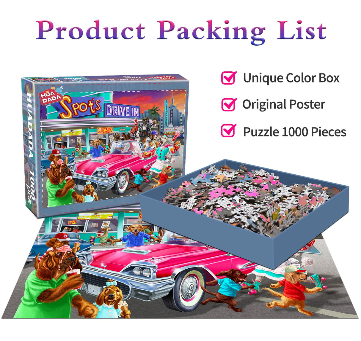 Jigsaw Puzzles for Adults 1000 Piece Puzzle for Adults 1000 Pieces Puzzle 1000 Pieces-Dog Puzzles for Adults HUADADA