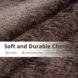 Rhevoy Oversized Power Lift Recliner Chair with Massage and Heat for Elderly, 26" Extra Wide Lift Chair for Big and Tall, Chenille Electric Lift Recliner with Overstuffed Backrest, USB Port, Coffee Rhevoy