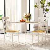 Giantex Wooden Dining Chairs Set of 4, Kitchen Chairs w/Rubber Wood Frame, High & Curved Slatted Backrest, Modern Armless Chairs, Farmhouse Accent Side Chairs for Dining Room Living Room Giantex