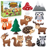 ArtCreativity Kids Woodland Animal Felt Sewing Kit, Stuffed Animal Sewing Craft Kit with 12 Characters, 6 Child-Friendly Needles, 7 Thread Bundles, 1 Bag of Stuffing & Scissors, Kids Sewing Kit 4-12 ArtCreativity