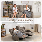 SAMERY 65.5" RV Loveseat Recliner Double Recliner RV Sofa & Console | Wall Hugger Loveseat Reclining RV | RV Theater Seats | RV Couch | RV Home Theater Seating Furniture (Fabric Khaki) SAMERY