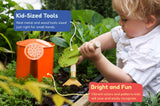 Kinderific Gardening Set, Tool Kit, for Kids, STEM, Includes Tote Bag, Spade, Watering Can, Rake, Fork, Trowel and Gloves (Sunshine) Kinderific