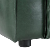 Christopher Knight Home Vevia Faux Leather Sofa, 3 Seater Couch, Upholstered Sofa, Large Lounge Chair, Birch Wood Legs Armchair, Classic Tuxedo Design Couch for Living Room Bedroom, Green Christopher Knight Home