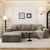 107.5" Cloud Modular Sectional Sofa Couch with L-Shape Chaise,Modern Minimalist Upholstered Couches for Living Room Bedroom,Deep Seat Corner Couch，No Assembly Required (Camel,Left Facing Chaise) Settab