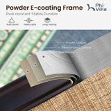 PHI VILLA Outdoor Patio Swivel Bar Set of 11, Textilene Bar Height Chair with Armrest and Wood Like Bar Table, All-Weather Furniture Set for Garden Lawn PHI VILLA