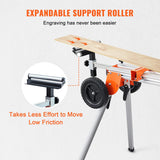 VEVOR Miter Saw Stand, 100in Collapsible Rolling Miter Saw Stand with One-piece Mounting Brackets Clamps Rollers, Heavy Duty Folding Miter Saw Stand with Sliding Rail, 500lbs Load Capacity VEVOR
