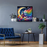 Zythron Moon Diamond Art,Diamond Art Kits for Adults Moon Fairy Diamond Painting Kits for Adults Beginner,Fairy Girl 5D DIY Full Round Drill Gem Art Kits,Home Wall Decor 14 x 14 Inch Zythron