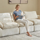 Vamcheer Modular Sectional Cloud Couch, Utra Soft U Shaped Couch with 2 Movable Ottoman, Deep Seat Boneless Couches for Living Room Bedroom, No Assembly Required, Beige Vamcheer