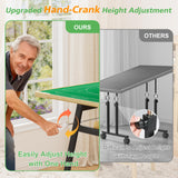 Puzzle Table with Drawers for 1500 Piece Jigsaw Puzzles – Crank Handle Adjustable Tilting Puzzle Board with Legs and Wheels for Adults, Wooden Puzzle Boards with 6 Trays & Cover, Sliding Storage Shelf EVAWOO